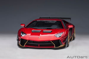 Liberty Walk Lamborghini Aventador, hyper red/gold accents 1:18