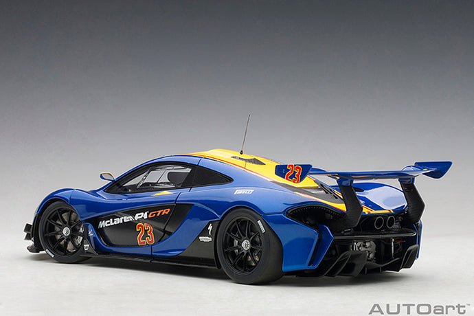 McLaren P1 GTR #23, blue/yellow stripes 1:18