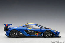 Indlæs billede til gallerivisning McLaren P1 GTR #23, blue/yellow stripes 1:18