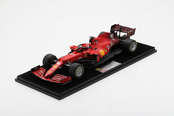 FERRARI F1 SF21  TEAM SCUDERIA FERRARI MISSION WINNOW N 16 2nd BRITISH GP 2021 CHARLES LECLERC - CON VETRINA - WITH SHOWCASE MATT RED