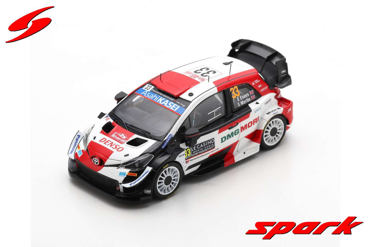 TOYOTA YARIS WRC N.33 2nd MONTE CARLO 2021 E.EVANS-S.MARTIN 1:43