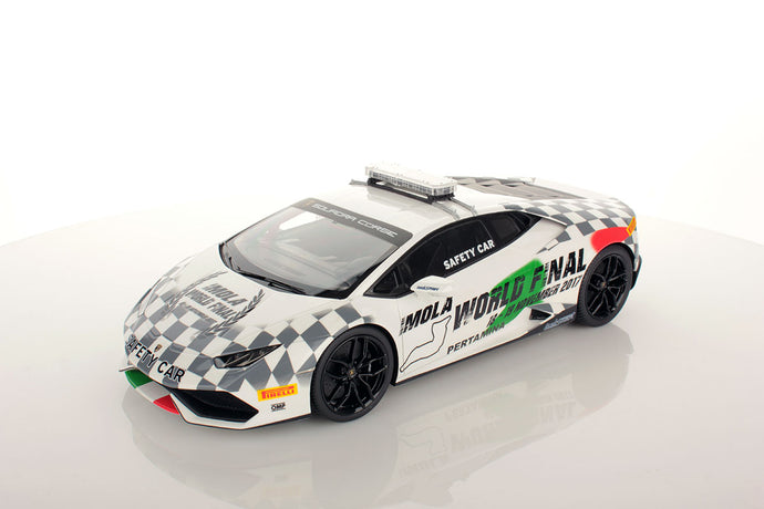 LAMBORGHINI HURACAN LP610-4 SAFETY CAR IMOLA WORLD FINAL 2017 - CON VETRINA - WITH SHOWCASE WHITE GREY